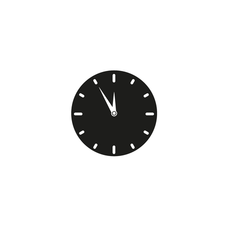Clock black icon isolated on plain background.のイラスト素材