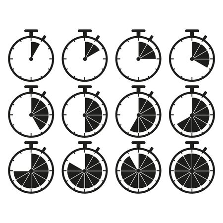 Set of stopwatch time icons vector illustrationのイラスト素材