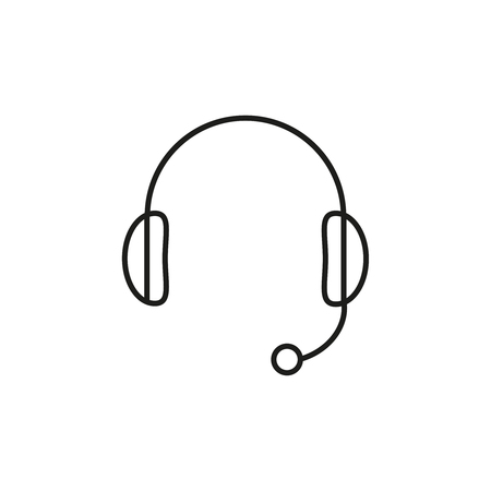 Headphone line icon in white background.のイラスト素材