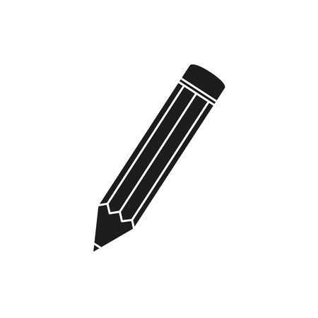 Pencil black school icon on white backgroundのイラスト素材