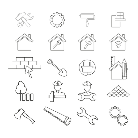 Set of improvement repair icons on white backgroundのイラスト素材