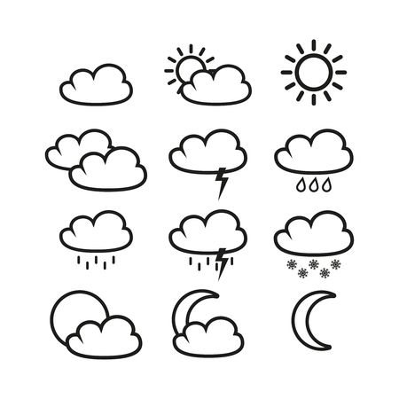 Weather set iconsのイラスト素材
