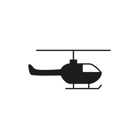 Helicopter black icon on the white backgoundのイラスト素材