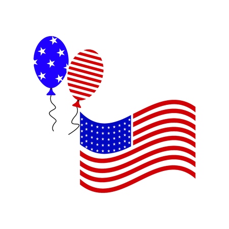 A flag ball july fourth iconのイラスト素材