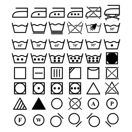 Set of laundry iconsのイラスト素材