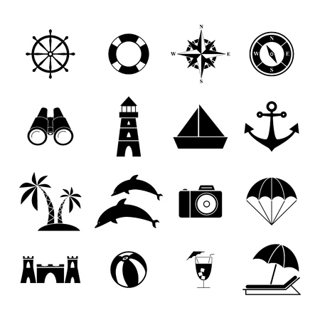 Set of summer vacation iconsのイラスト素材