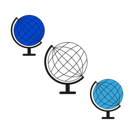 Set sketch Globe world iconsのイラスト素材