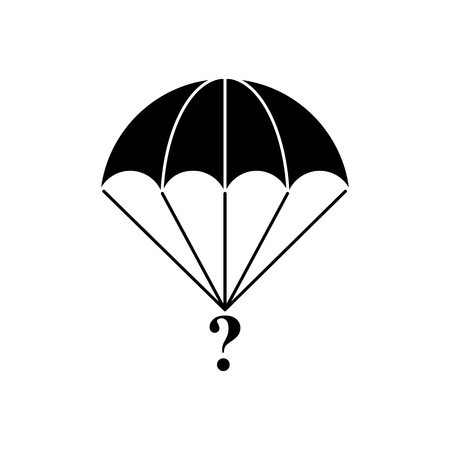 Parachute of cargo black iconのイラスト素材