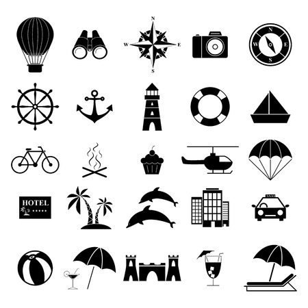 Set holiday vacation iconsのイラスト素材