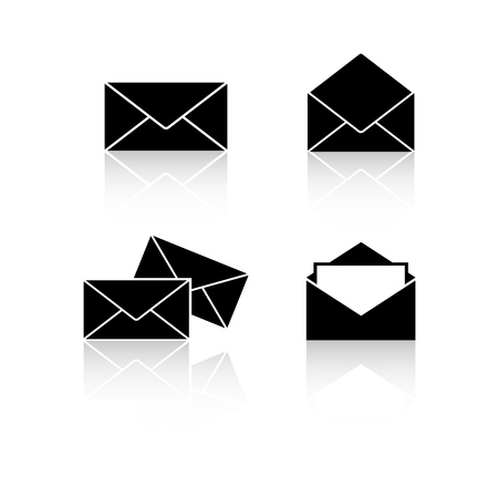 Set envelopes reflection iconsのイラスト素材