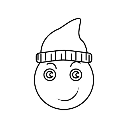 Emoji smile in hat iconのイラスト素材