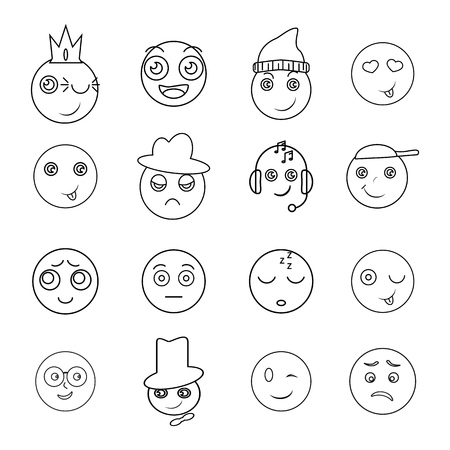 Set of emoji iconsのイラスト素材