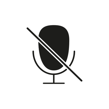 Mute voice microphone icon on the white backgroundのイラスト素材