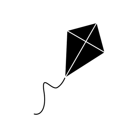 Kite of black icon on the white backgroundのイラスト素材