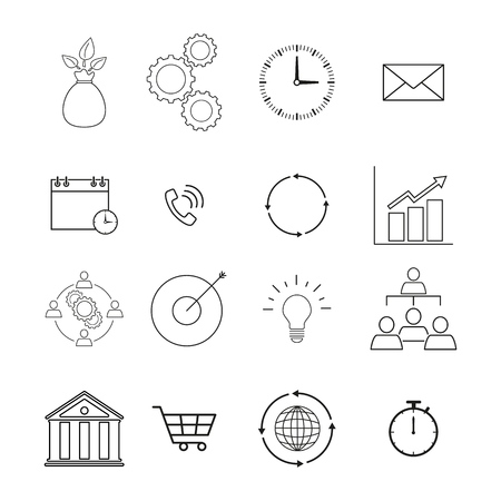 Strategy and managment icons on the white backgroundのイラスト素材