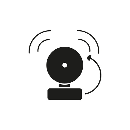 Voice noise bell school icon black on the white backgroundのイラスト素材