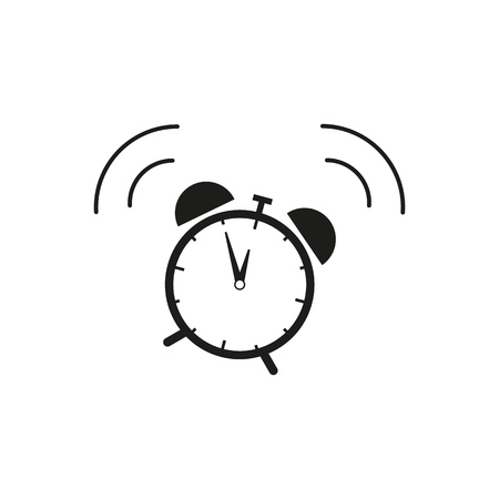 Alarm clock icon wake up of time on the white backgroundのイラスト素材