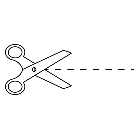 Scissors of cut slice dividing of icon oon the white backgroundのイラスト素材