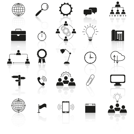 Information technology icons the set reflection on the white backgroundのイラスト素材