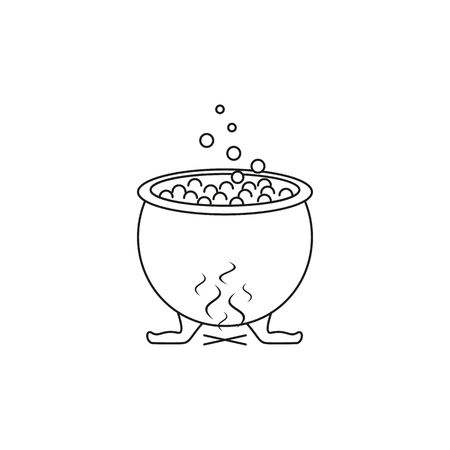Witches boiler icon on the white backgroundのイラスト素材