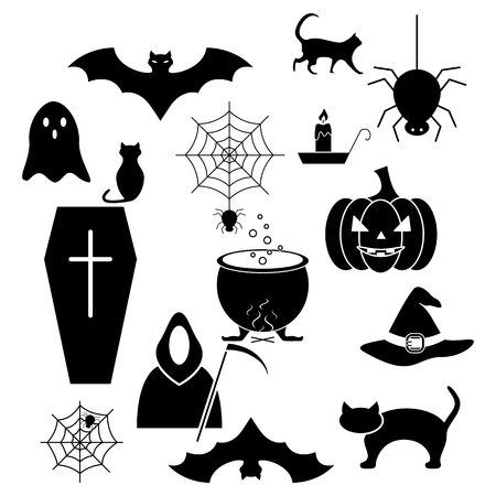 Halloween of the set icons black evilのイラスト素材