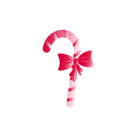 A Candy Cane with pink bow icons Christmasの写真素材