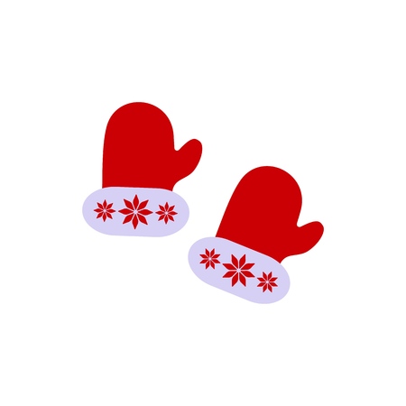 A Christmas Gloves with ornament of iconsの写真素材