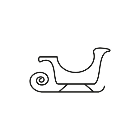 A Sledge Santa Claus icon of winter on the white backgroundのイラスト素材