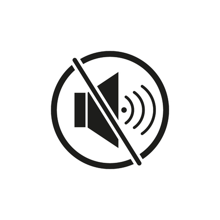 Mute of the voice icon stop on the white backgroundのイラスト素材