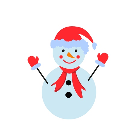 A snowman in the color icon winter person on the white backgroundのイラスト素材