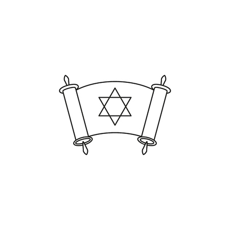Happy day of Hanukkah icon on the white backgroundのイラスト素材