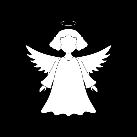 A christmas angel icon on the white backgroundのイラスト素材