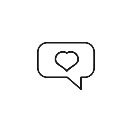 Message about love outline icon on white backgroundのイラスト素材