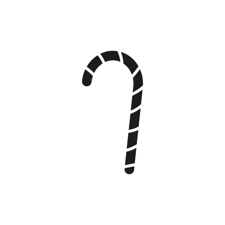 A Candy Cane of the icons Christmas outline on the white backgroundのイラスト素材