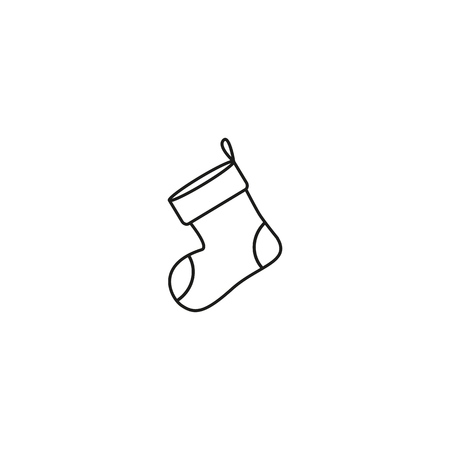 A Christmas of sock icon in the white backgroundのイラスト素材