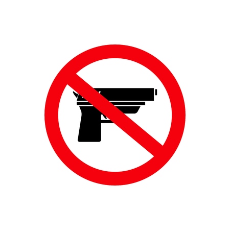 Stop gun dangerous sign of icon on the white backgroundのイラスト素材