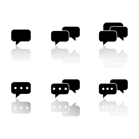 Set communication reflection icons on white backgroundのイラスト素材