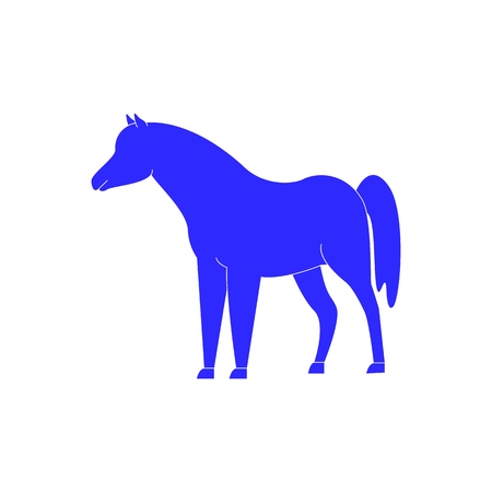 Horse icon in blue color the winnerのイラスト素材