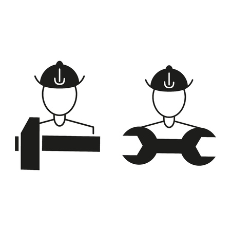 A labour icons the labour day work on the white backgroundのイラスト素材