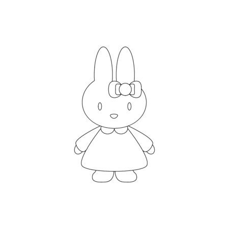 A rabbit toy icon for baby gift on white backgroundのイラスト素材