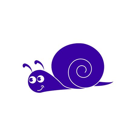 A snail, a cochlea,a helix of icon blueのイラスト素材