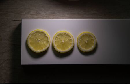 lemon slices on backgroundの写真素材