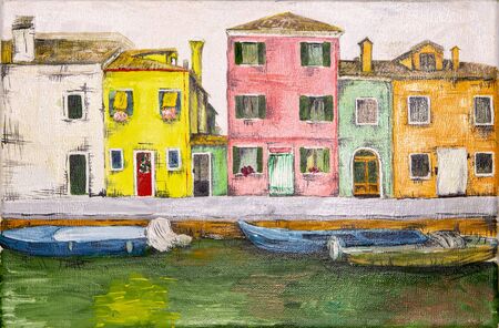 Venice, Burano island Italyの写真素材