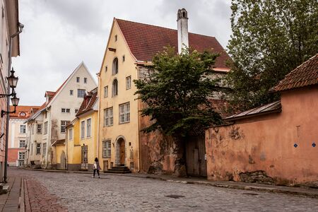 the old Tallinn streetの写真素材