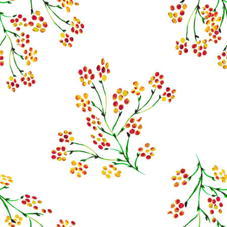 The autumn pattern. Floral texture. Design for printing. The decor of the Wallpaper, the bedding. Watercolor drawing.の写真素材