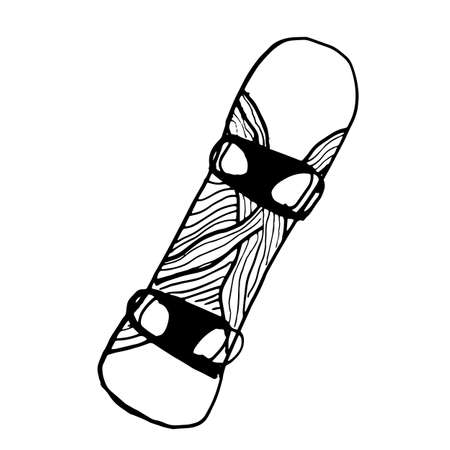 Snowboard. Isolated on a white background, vector. Print for greeting cards and greetings.のイラスト素材