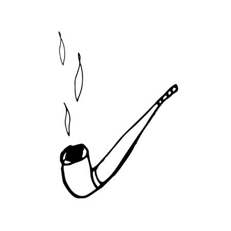 Smoking pipe. Vector illustration. Images for printing. Pirate party. Doodle.のイラスト素材
