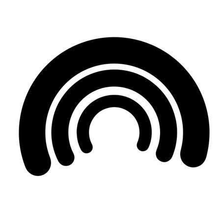 Hand drawn vector rainbow illustration. Logo design element for t-shirts collection.のイラスト素材