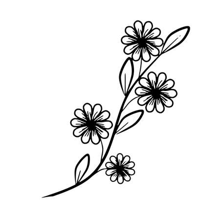 Vector flower composition. Ornament for decoration. An element for congratulations. Illustration for printing. Festive drawing.のイラスト素材