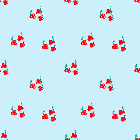 Seamless Christmas pattern with berries and leaves. Texture for wrapping paper. Print for printing. Festive drawing.の写真素材